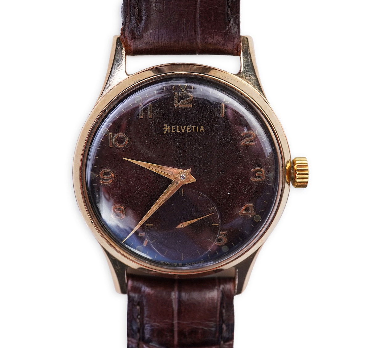 A gentleman's 1960's? 9ct gold Belvetia manual wind wrist watch